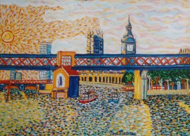 Pintura titulada "le pont de Charing…" por Igor Marceau, Obra de arte original