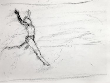 Рисунок под названием "Run" - Igzotic, Подлинное произведение искусства, Древесный уголь
