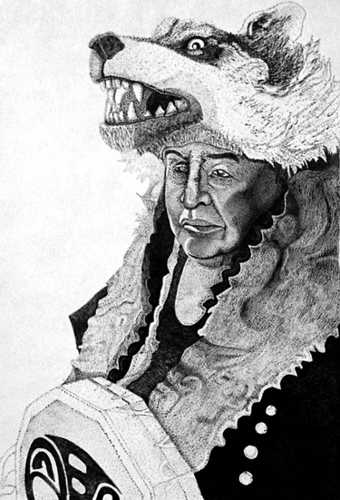 Zeichnungen mit dem Titel "Wolf Clan" von Igzotic, Original-Kunstwerk, Tinte