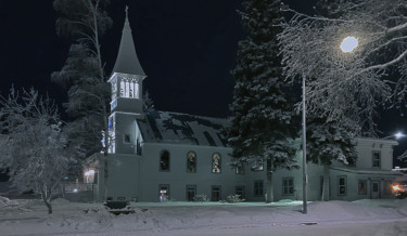 Photographie intitulée "Snowy Parish" par Igzotic, Œuvre d'art originale, Photographie numérique