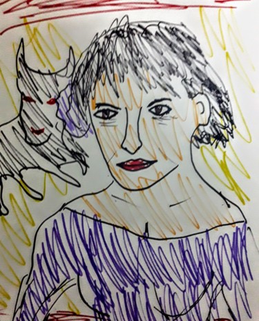 Drawing titled "Penélope Cruz" by Iheb Gharbi, Original Artwork, Marker