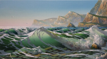 Painting titled "Sun Surf" by Ihor Tormin, Original Artwork, Oil