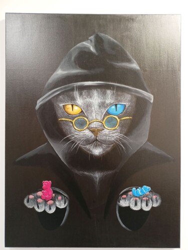 Malarstwo zatytułowany „Catselection” autorstwa Илья Бызов, Oryginalna praca, Akryl