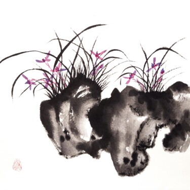"Wild purple orchids…" başlıklı Tablo Ilana Shechter tarafından, Orijinal sanat, Suluboya