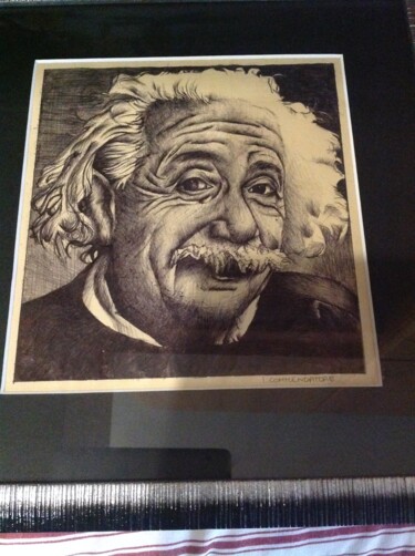 Dessin intitulée "Einstein" par Ilaria Commendatore, Œuvre d'art originale, Stylo à bille