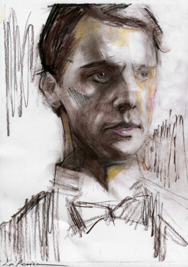 图画 标题为“Matthew Goode” 由Ilaria La Preziosa, 原创艺术品, 木炭