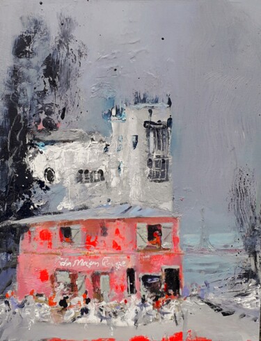 Schilderij getiteld "Montmartre. La Mais…" door Ilgvars Zalans, Origineel Kunstwerk, Olie