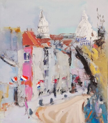 Pintura intitulada "Montmartre. Rue de…" por Ilgvars Zalans, Obras de arte originais, Óleo