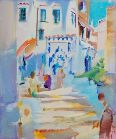 Schilderij getiteld "chefchaouen1" door Ilgvars Zalans, Origineel Kunstwerk, Olie