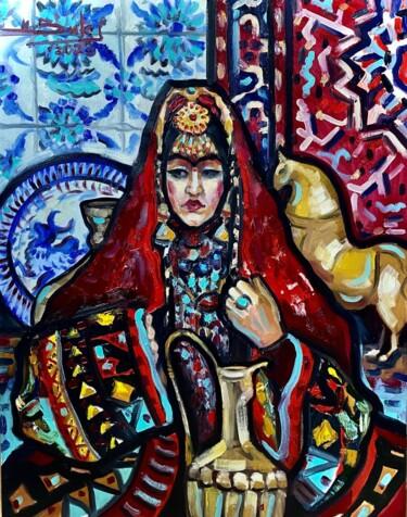 Painting titled "oriental girl" by Ilia Volkov, Original Artwork, Oil