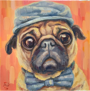 Painting titled "Mr. Rupert" by Tetiana Ilina, Original Artwork, Oil Mounted on Wood Stretcher frame