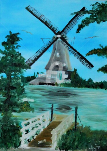 绘画 标题为“The windmill of Kin…” 由Ilir Jacellari, 原创艺术品, 油
