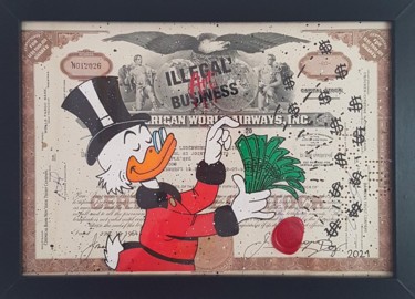 Ζωγραφική με τίτλο "The smell of money" από Illegalartbusiness, Αυθεντικά έργα τέχνης, Ακρυλικό Τοποθετήθηκε στο Ξύλινο πάνελ