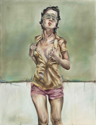 Картина под названием "Blinded by the wind" - Ilya Nimo, Подлинное произведение искусства, Масло Установлен на Деревянная па…