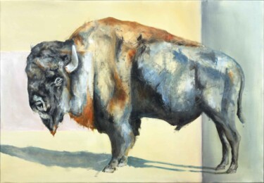 Painting titled "Buffalo" by Ilya Nimo, Original Artwork, Oil