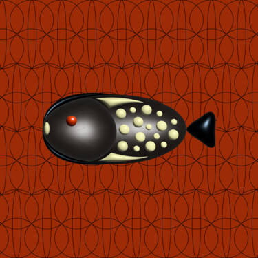 Arte digitale intitolato "Black fish" da Ilona Matushkova, Opera d'arte originale, Modellazione 3D