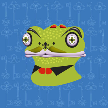 Digital Arts titled "Frog Mr. 51" by Ilona Matushkova, Original Artwork, 2D Digital Work