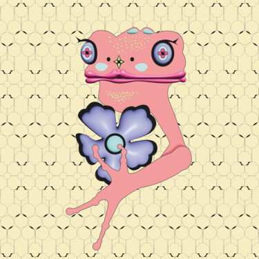 Digital Arts titled "Frog Mrs. 29" by Ilona Matushkova, Original Artwork, Digital Painting