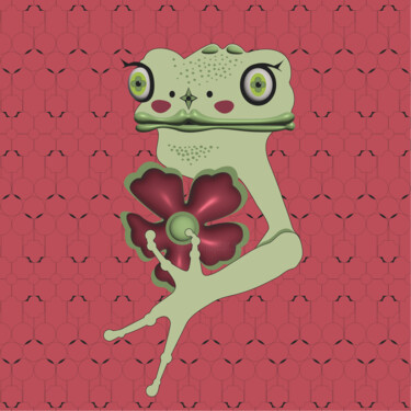 Digital Arts titled "Frog Mrs. 40" by Ilona Matushkova, Original Artwork, Digital Painting