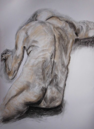 Dessin intitulée "Sleepy tired" par Ilse Joris, Œuvre d'art originale, Fusain