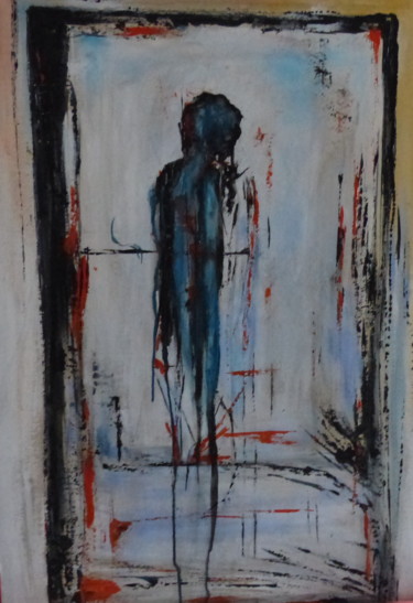 Drawing titled "" Vers un autre uni…" by Jeanne Le Guen, Original Artwork, Ink Mounted on Wood Panel
