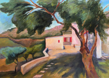 제목이 "The Red Point. Italy"인 미술작품 Irina Makarova로, 원작, 기름 나무 들것 프레임에 장착됨
