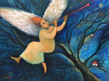 Painting titled "Angel" by Irina Makarova, Original Artwork, Oil