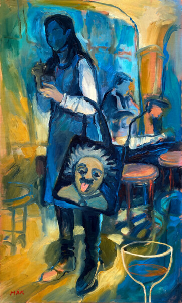 Painting titled "I MET A GENIUS IN T…" by Irina Makarova, Original Artwork, Oil