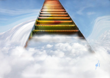 Arts numériques intitulée "L'escalier" par Yve'S, Œuvre d'art originale, Photo montage