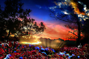 Digital Arts titled "Coucher de soleil 3" by Yve'S, Original Artwork, Photo Montage