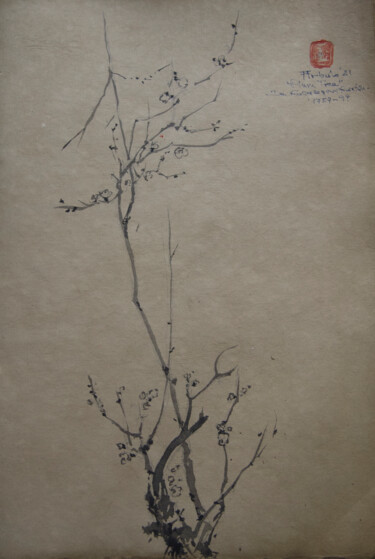 Malerei mit dem Titel "PLUM TREE SERIES" von Iñaki Martinez De Arbulo, Original-Kunstwerk, Tinte