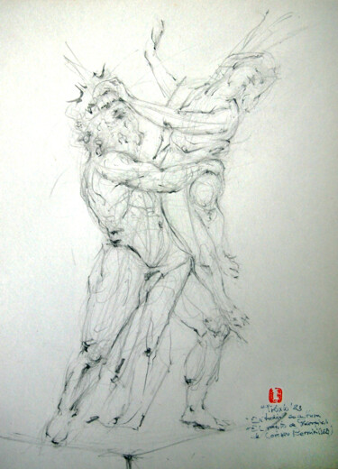 Disegno intitolato "Estudio de la Escul…" da Iñaki Martinez De Arbulo, Opera d'arte originale, Matita