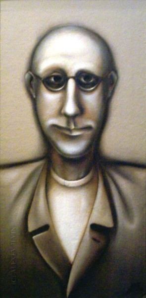 Картина под названием "Человек в очках" - Алексей Ильин, Подлинное произведение искусства, Масло