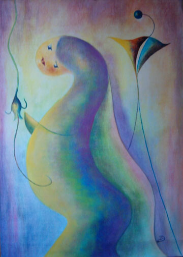 Pintura titulada ""La novia"" por Inés Diez, Obra de arte original, Oleo