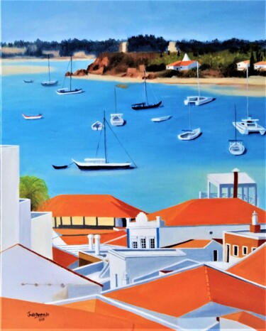 Painting titled "Ria à Vista (Alvor,…" by Inês Dourado, Original Artwork, Oil