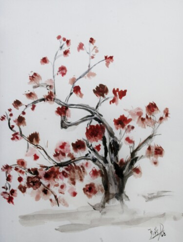 Картина под названием "Árvore chinesa (Chi…" - Inês Dourado, Подлинное произведение искусства, Акварель