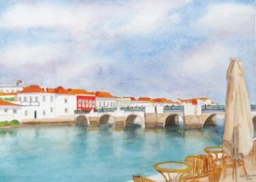 Malerei mit dem Titel "Tavira - Algarve, S…" von Inês Dourado, Original-Kunstwerk, Aquarell