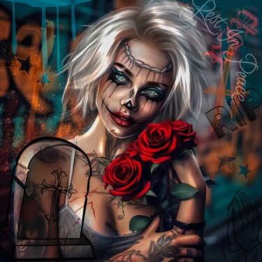 Цифровое искусство под названием "Halloween" - Inesa Zykova, Подлинное произведение искусства, Цифровая живопись