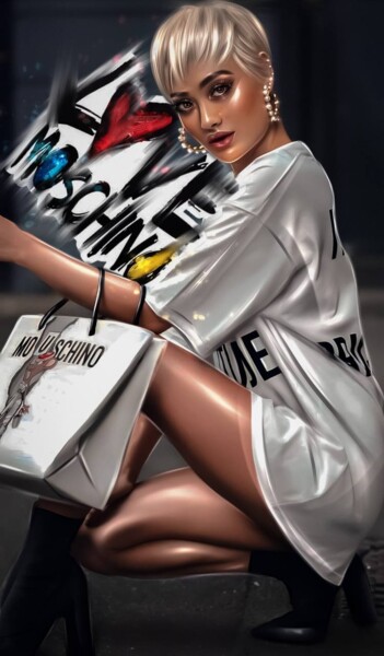 Digital Arts titled "Moschino" by Inesa Zykova, Original Artwork, Digital Painting