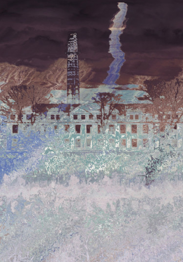 Digitale Kunst mit dem Titel "House on a river, e…" von Infinitelightsight, Original-Kunstwerk, 2D digitale Arbeit