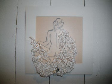 Art textile intitulée "Manteau neigeux" par Stéphanie Salinères, Œuvre d'art originale