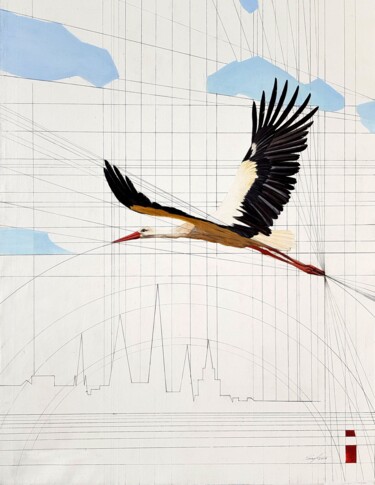 绘画 标题为“Flight” 由Elmar Magerram, 原创艺术品, 墨