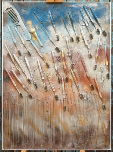Κολάζ με τίτλο "Tooth Bransh Rain" από Beatrice Roman, Αυθεντικά έργα τέχνης, Κολάζ