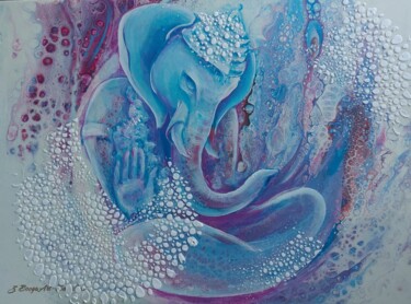 Painting titled "Ganesha" by Zjanna Boogaart-Baradina, Original Artwork, Acrylic