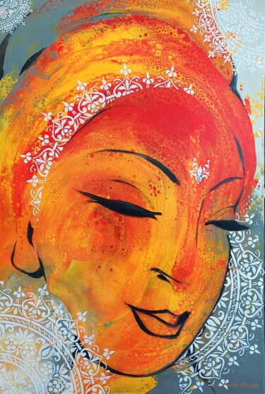 Peinture intitulée "Red Tara" par Zjanna Boogaart-Baradina, Œuvre d'art originale, Acrylique