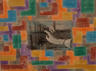 Painting titled "Confini 12" by Marco Bagatin, Original Artwork, Encaustic