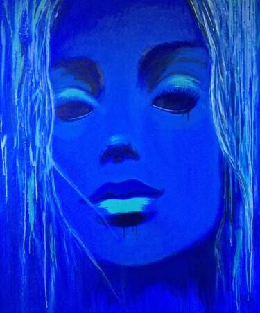 Peinture intitulée "Королевский синий" par Inga Kniazieva, Œuvre d'art originale, Acrylique