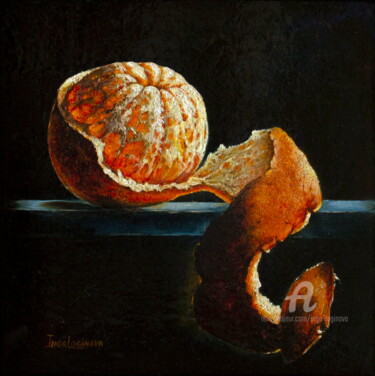 Schilderij getiteld "Orange" door Inga Loginova, Origineel Kunstwerk, Olie Gemonteerd op Frame voor houten brancard
