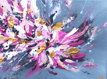 「Pink Petals」というタイトルの絵画 Inge Corremansによって, オリジナルのアートワーク, アクリル