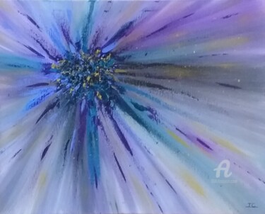 Painting titled "Colorful Galaxy" by Inge Corremans, Original Artwork, Acrylic Mounted on Wood Stretcher frame